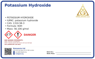 Potassium hydroxide (CAS 1310-58-3), CAS 1310-58-3 — chemical product label