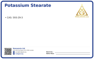 Potassium stearate (CAS 593-29-3), CAS 593-29-3 — chemical product label