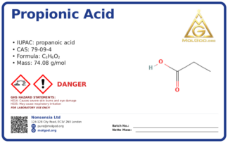 Propionic Acid (CAS 79-09-4), CAS 79-09-4 — chemical product label