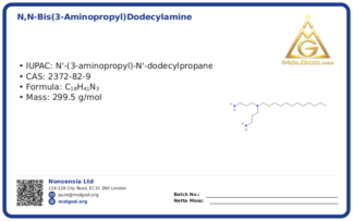 N,N-Bis(3-aminopropyl)dodecylamine (CAS 2372-82-9), CAS 2372-82-9 — chemical product label