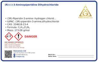 (R)-(-)-3-Aminopiperidine dihydrochloride (CAS 334618-23-4), CAS 334618-23-4 — chemical product label