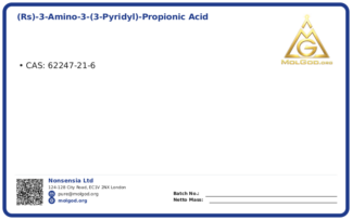 (RS)-3-AMINO-3-(3-PYRIDYL)-PROPIONIC ACID (CAS 62247-21-6), CAS 62247-21-6 — chemical product label