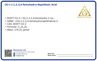 (S)-(-)-1,2,3,4-Tetrahedro-naphthoic acid (CAS 85977-52-2), CAS 85977-52-2 — chemical product label