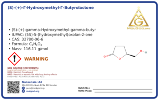 (S)-(+)-γ-Hydroxymethyl-γ-butyrolactone (CAS 32780-06-6) — Beijing Tong Guang, CAS 32780-06-6 — chemical product label