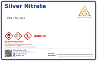 Silver nitrate (CAS 7761-88-8), CAS 7761-88-8 — chemical product label