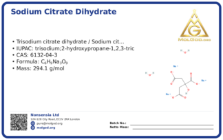 Sodium Citrate Dihydrate (CAS 6132-04-3), CAS 6132-04-3 — chemical product label
