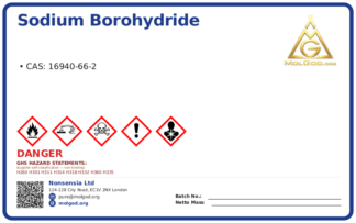 Sodium borohydride (CAS 16940-66-2), CAS 16940-66-2 — chemical product label