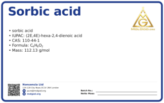 Sorbic acid (CAS 110-44-1), CAS 110-44-1 — chemical product label