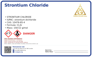 Strontium Chloride (CAS 10476-85-4), CAS 10476-85-4 — chemical product label