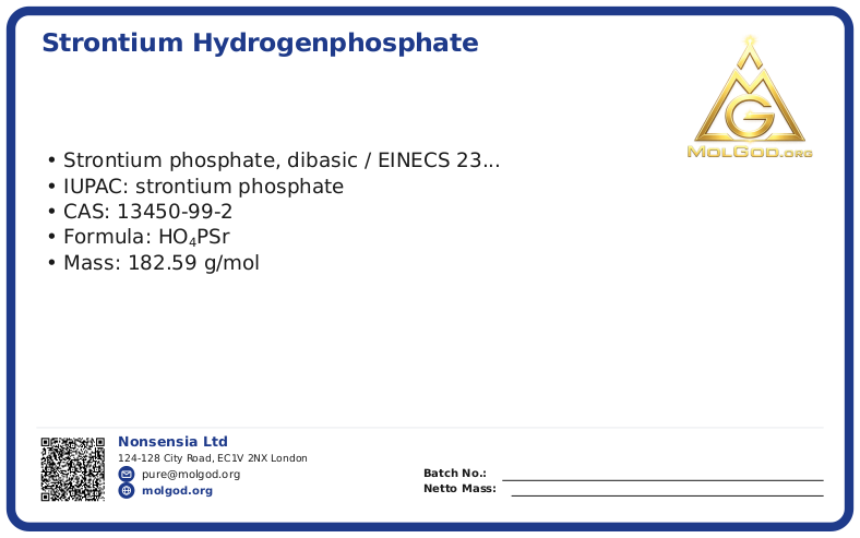 Strontium hydrogenphosphate (CAS 13450-99-2), CAS 13450-99-2 — chemical product label