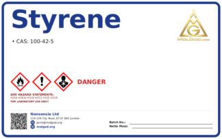 Pyratex 240 (CAS 100-42-5), CAS 100-42-5 — chemical product label
