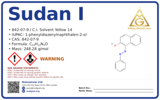Sudan I (CAS 842-07-9), CAS 842-07-9 — chemical product label