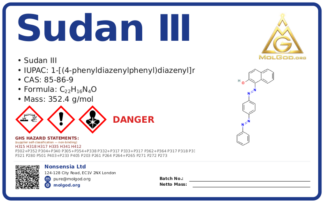 Sudan Ⅲ (CAS 85-86-9), CAS 85-86-9 — chemical product label