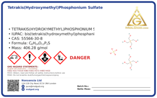 Tetrakis(hydroxymethyl)phosphonium sulfate (CAS 55566-30-8), CAS 55566-30-8 — chemical product label