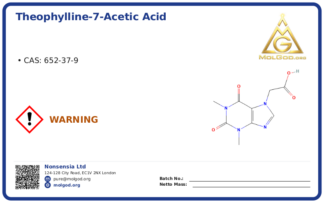 Theophylline-7-acetic acid (CAS 652-37-9), CAS 652-37-9 — chemical product label