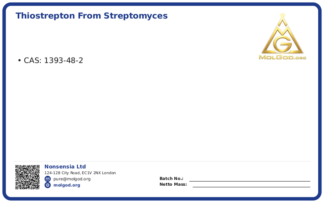 Thiostrepton from Streptomyces azureus (CAS 1393-48-2), CAS 1393-48-2 — chemical product label