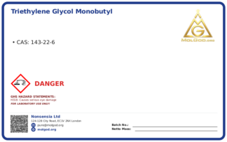 Triethylene glycol monobutyl ether (TEB） ultra-high molecular weight and high boiling point solvent, providing ultra-resistant coatings, long (CAS 143-22-6), CAS 143-22-6 — chemical product label