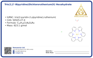 Tris(2,2’-bipyridine)dichlororuthenium(II) hexahydrate (CAS 50525-27-4), CAS 50525-27-4 — chemical product label