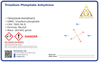 Trisodium phosphate anhydrous (CAS 7601-54-9), CAS 7601-54-9 — chemical product label