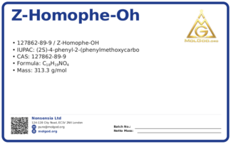 Z-Homophe-OH (CAS 127862-89-9), CAS 127862-89-9 — chemical product label