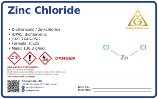 Zinc Chloride (CAS 7646-85-7), CAS 7646-85-7 — chemical product label