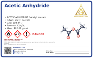 Acetic anhydride – A high (CAS 108-24-7), CAS 108-24-7 — chemical product label