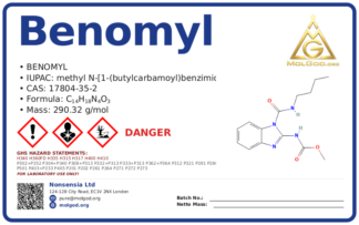 benomyl (CAS 17804-35-2) — Safety Data Sheet, CAS 17804-35-2 — chemical product label