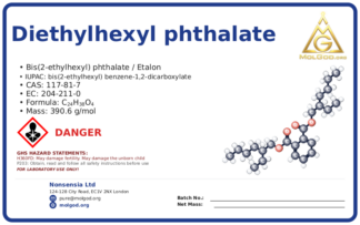 bis(2-ethylhexyl) phthalate (CAS 117-81-7) — Safety Data Sheet, CAS 117-81-7 — chemical product label