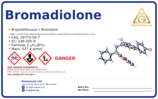bromadiolone (CAS 28772-56-7) — Safety Data Sheet, CAS 28772-56-7 — chemical product label