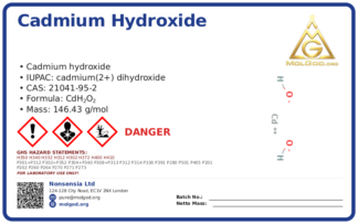cadmium hydroxide (CAS 21041-95-2) — Safety Data Sheet, CAS 21041-95-2 — chemical product label
