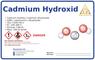 cadmium hydroxide (CAS 21041-95-2) — Safety Data Sheet, CAS 21041-95-2 — chemical product label