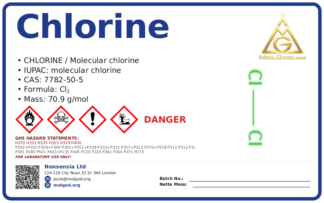 chlorine (CAS 7782-50-5) — Safety Data Sheet, CAS 7782-50-5 — chemical product label