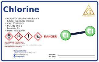 chlorine (CAS 7782-50-5) — Safety Data Sheet, CAS 7782-50-5 — chemical product label