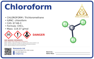 Trichloromethane CAS No 67-66 (CAS 67-66-3) — Xilong Scientific, CAS 67-66-3 — chemical product label