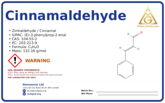 cinnamaldehyde (CAS 104-55-2) — Safety Data Sheet, CAS 104-55-2 — chemical product label