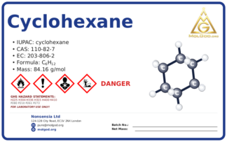Cyclohexane (CAS 110-82-7), CAS 110-82-7 — chemical product label