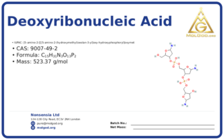 deoxyribonucleic acid (DNA) (CAS 9007-49-2) — Safety Data Sheet, CAS 9007-49-2 — chemical product label