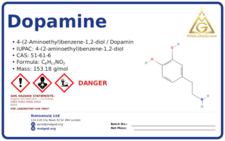dopamine (CAS 51-61-6) — Safety Data Sheet, CAS 51-61-6 — chemical product label