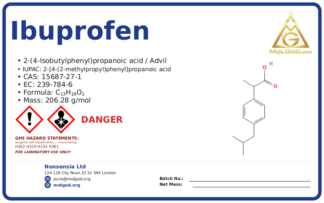 ibuprofen (CAS 15687-27-1) — Safety Data Sheet, CAS 15687-27-1 — chemical product label