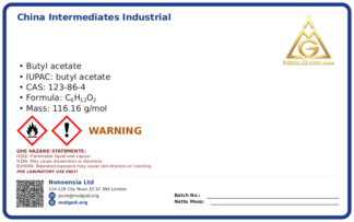 Бутилацетат (CAS 123-86-4), CAS 123-86-4 — chemical product label
