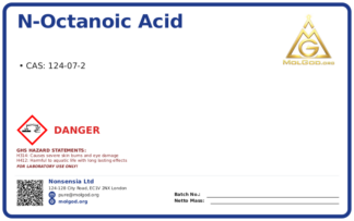 n-Octanoic acid (CAS 124-07-2), CAS 124-07-2 — chemical product label