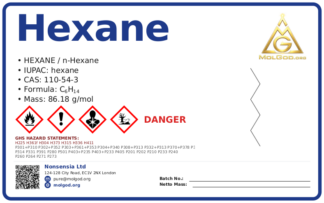 n-hexane (CAS 110-54-3) — Safety Data Sheet, CAS 110-54-3 — chemical product label