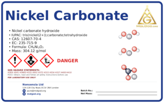 nickel carbonate (CAS 12607-70-4) — Safety Data Sheet, CAS 12607-70-4 — chemical product label