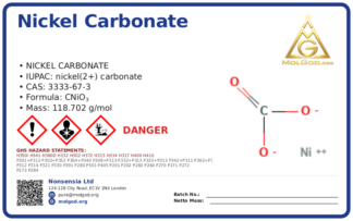 nickel carbonate (CAS 3333-67-3) — Safety Data Sheet, CAS 3333-67-3 — chemical product label