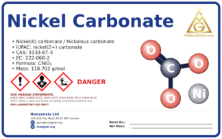nickel carbonate (CAS 3333-67-3) — Safety Data Sheet, CAS 3333-67-3 — chemical product label