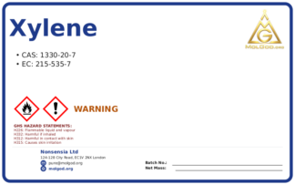o-xylene (CAS 1330-20-7) — Safety Data Sheet, CAS 1330-20-7 — chemical product label