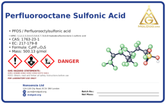 perfluorooctane sulfonic acid (CAS 1763-23-1) — Safety Data Sheet, CAS 1763-23-1 — chemical product label