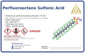 perfluorooctane sulfonic acid (CAS 2795-39-3) — Safety Data Sheet, CAS 2795-39-3 — chemical product label