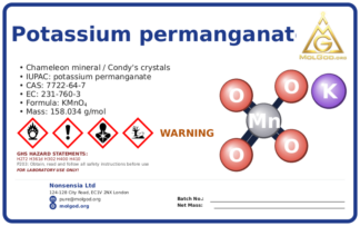 potassium permanganate (CAS 7722-64-7) — Safety Data Sheet, CAS 7722-64-7 — chemical product label