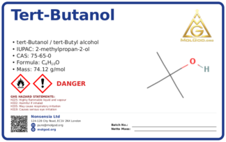tert-Butanol (CAS 75-65-0), CAS 75-65-0 — chemical product label
